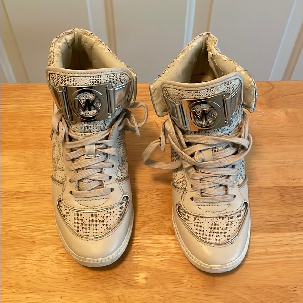 Michael Kors Kids' Cream High-Top Sneakers